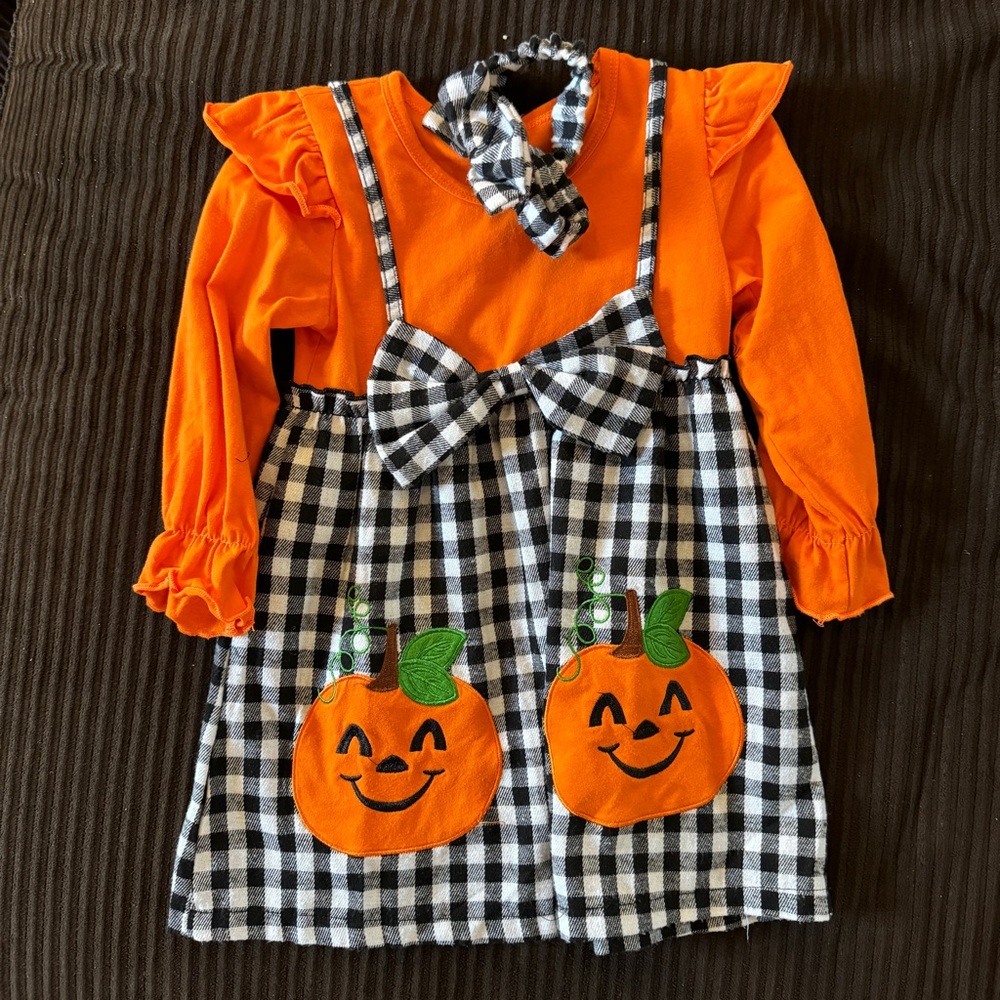 HALLOWEEN Pumpkin Dress w/headband Toddler